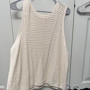 Old Navy Cream Crochet Knit Tank Top